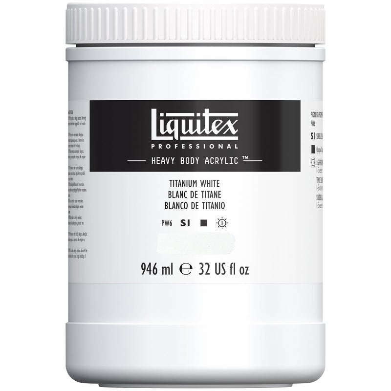 Liquitex Professional Heavy Body Acrylic Paint, 32-oz (946ml) Pot, Titanium White - Image 1
